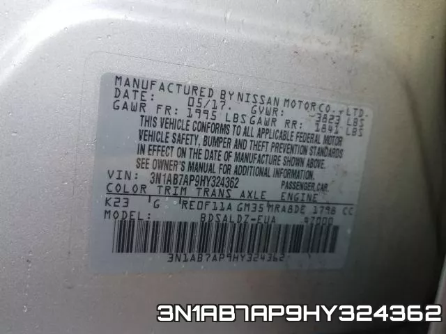 3N1AB7AP9HY324362 фото 2