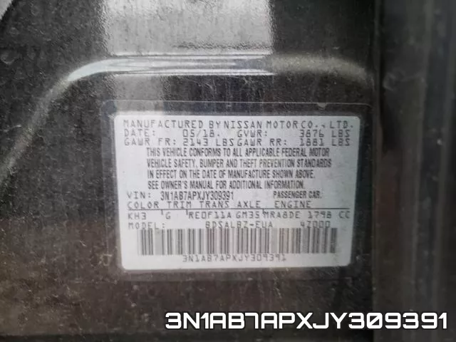 3N1AB7APXJY309391 фото 2