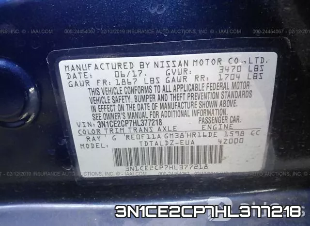3N1CE2CP7HL377218 фото 10