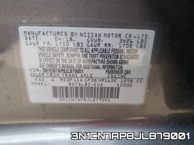 3N1CN7AP8JL879001 фото 2
