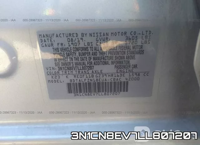 3N1CN8EV7LL807207 фото 10