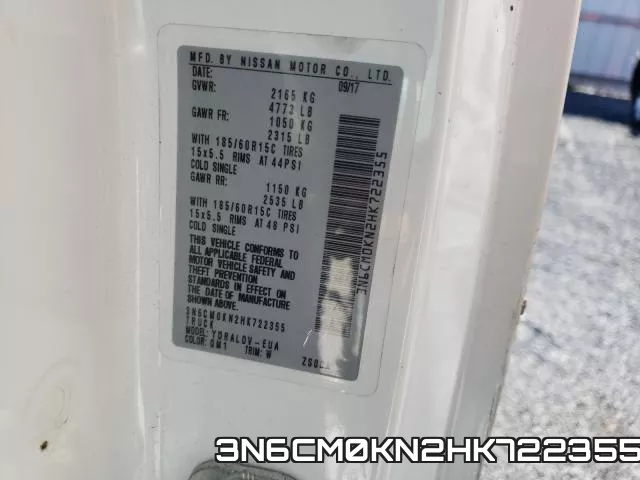 3N6CM0KN2HK722355 фото 2