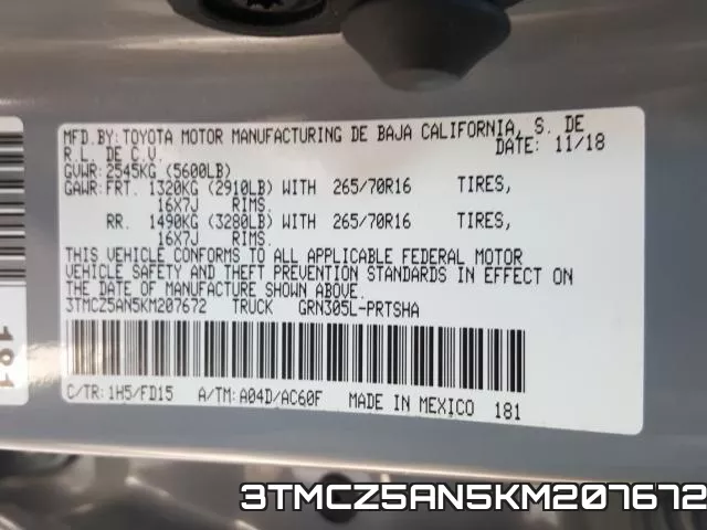 3TMCZ5AN5KM207672 фото 2