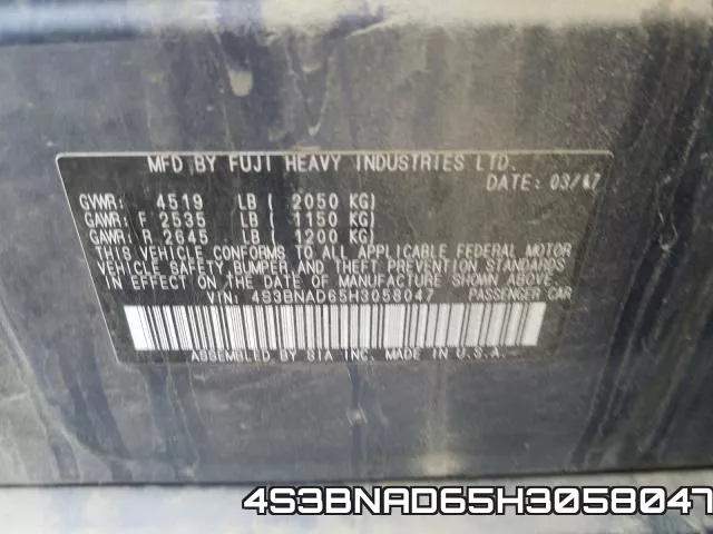 4S3BNAD65H3058047 фото 2