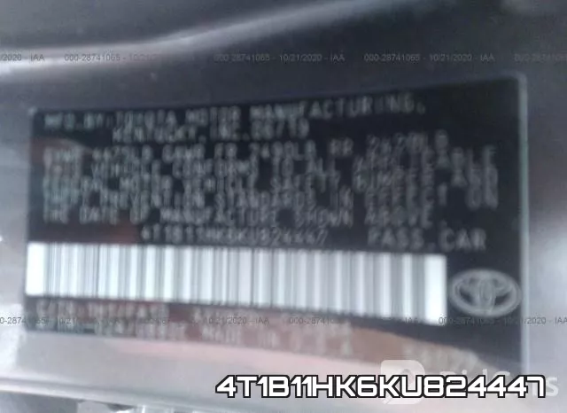 4T1B11HK6KU824447 фото 10