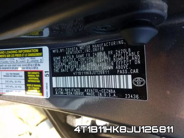 4T1B11HK8JU126811 фото 2