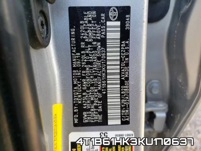 4T1B61HK3KU170637 фото 2