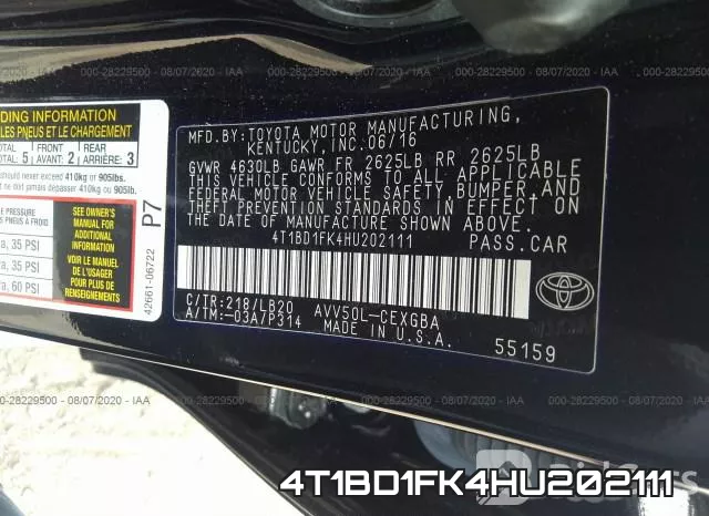 4T1BD1FK4HU202111 фото 10