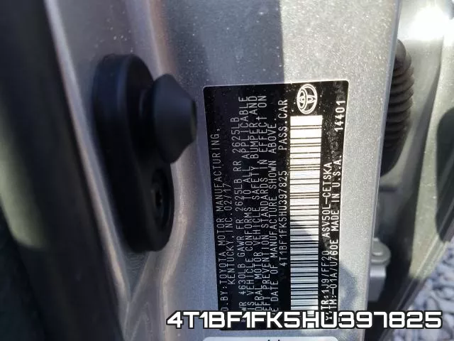 4T1BF1FK5HU397825 фото 2
