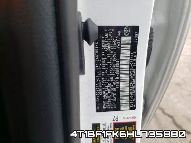 4T1BF1FK6HU735880 фото 2