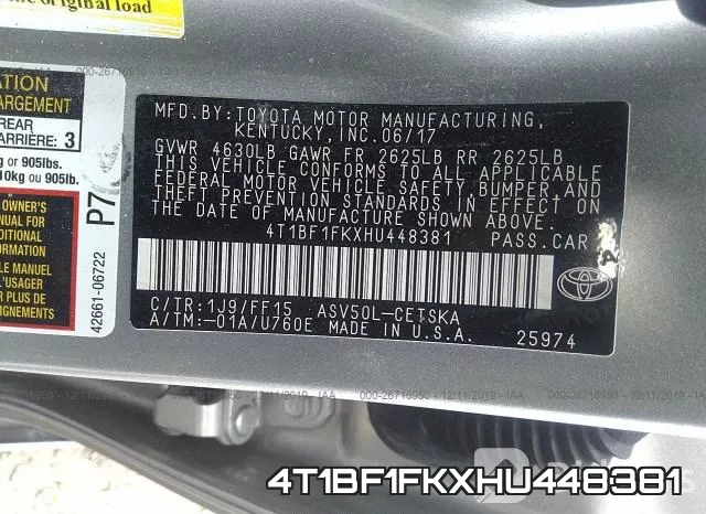 4T1BF1FKXHU448381 фото 10