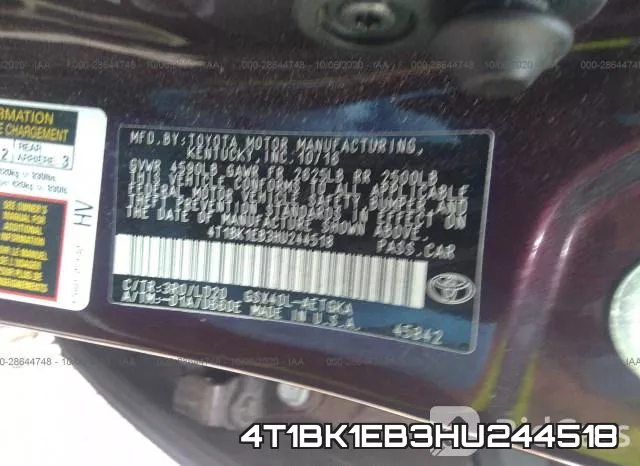 4T1BK1EB3HU244518 фото 10