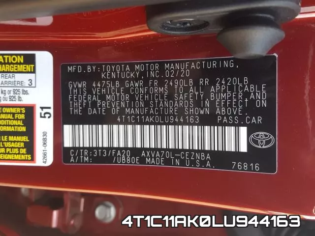 4T1C11AK0LU944163 фото 2