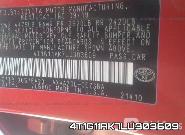 4T1G11AK7LU303609 фото 10