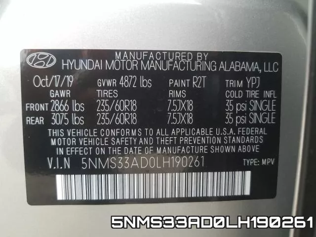 5NMS33AD0LH190261 фото 2