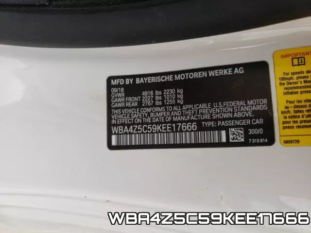 WBA4Z5C59KEE17666 фото 2