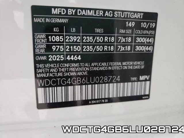 WDCTG4GB6LU028724 фото 2