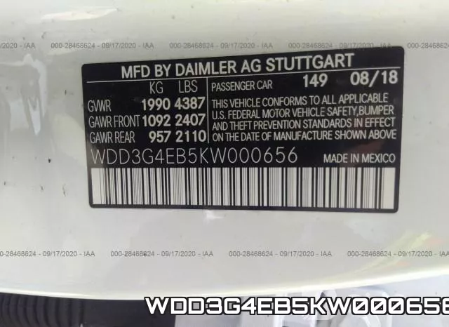 WDD3G4EB5KW000656 фото 10