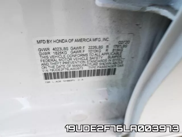 19UDE2F76LA003973 фото 2