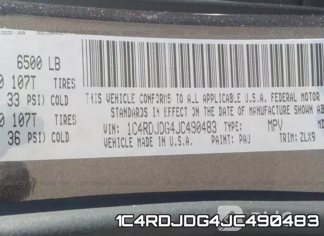 1C4RDJDG4JC490483 фото 10