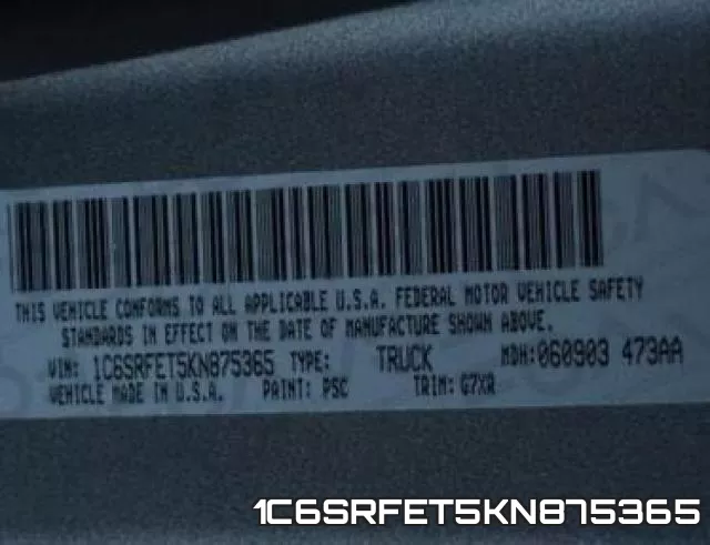 1C6SRFET5KN875365 фото 2