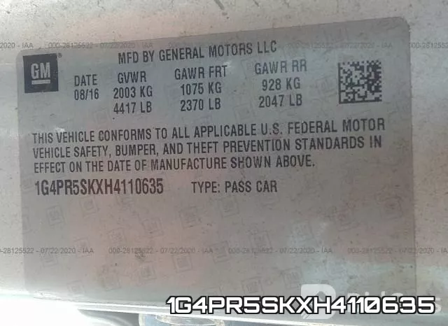 1G4PR5SKXH4110635 фото 10