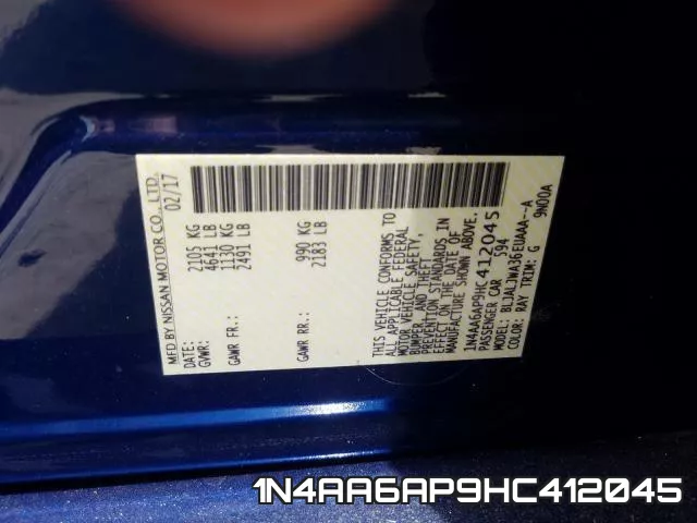 1N4AA6AP9HC412045 фото 2