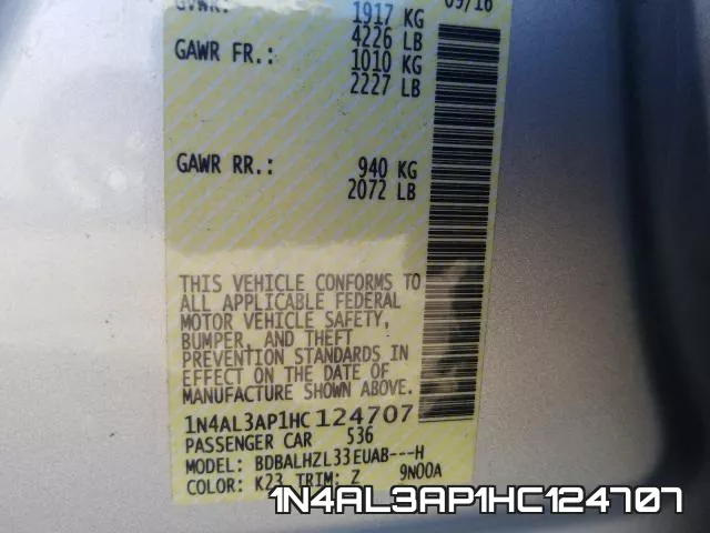 1N4AL3AP1HC124707 фото 2