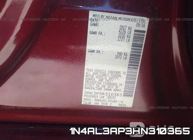 1N4AL3AP3HN310365 фото 10