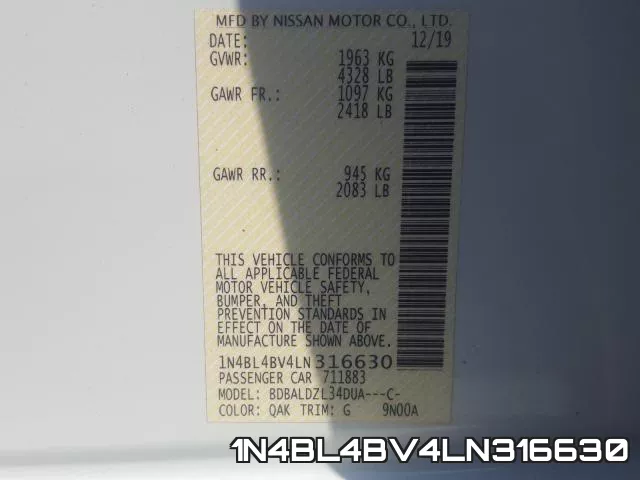 1N4BL4BV4LN316630 фото 2