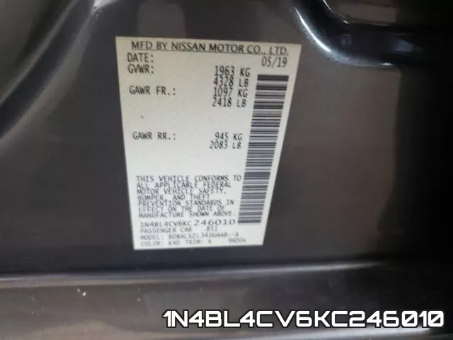 1N4BL4CV6KC246010 фото 2