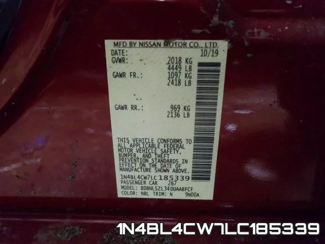 1N4BL4CW7LC185339 фото 2