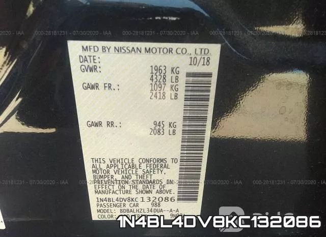 1N4BL4DV8KC132086 фото 10