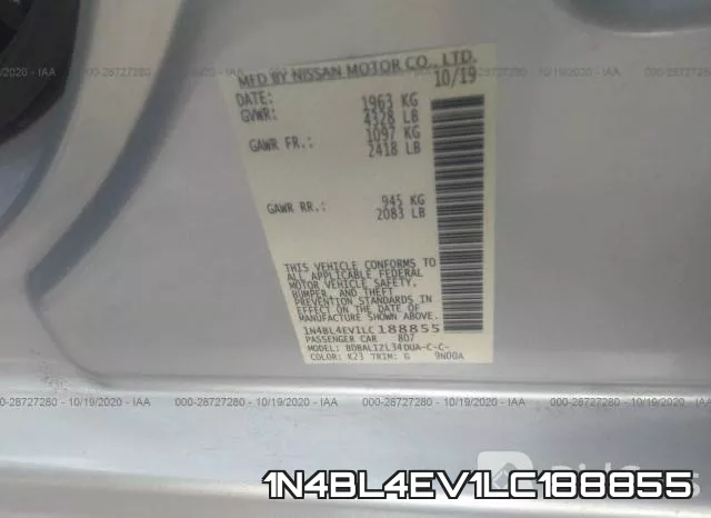 1N4BL4EV1LC188855 фото 9