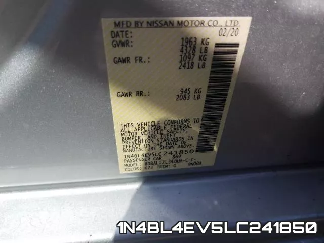 1N4BL4EV5LC241850 фото 2