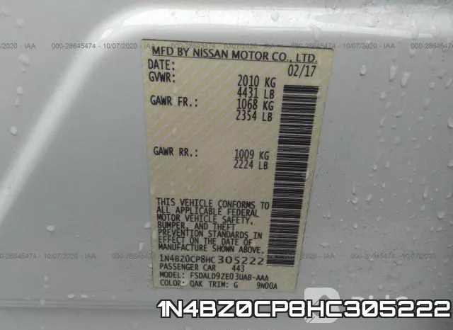 1N4BZ0CP8HC305222 фото 10