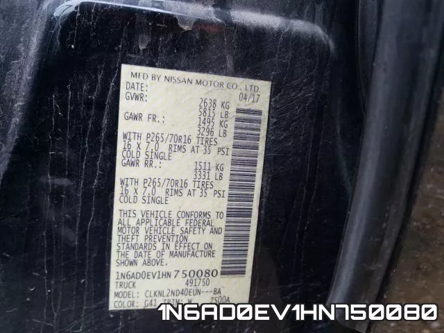 1N6AD0EV1HN750080 фото 2
