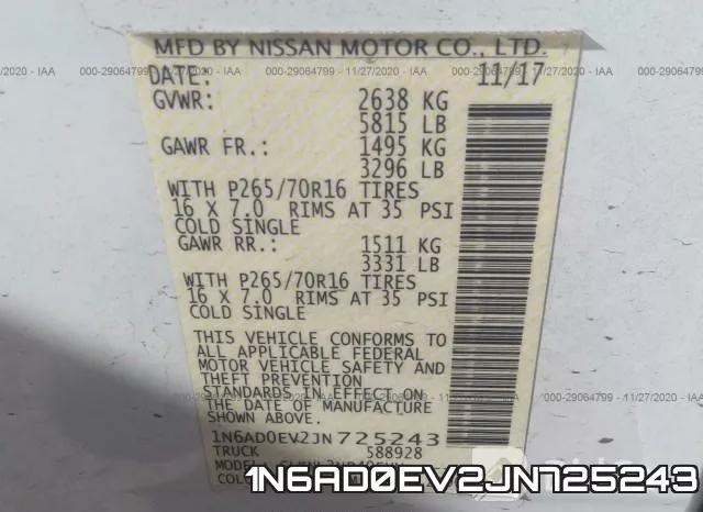 1N6AD0EV2JN725243 фото 10