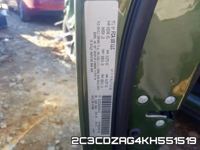 2C3CDZAG4KH551519 фото 2