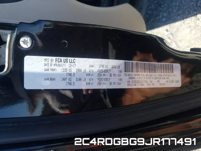 2C4RDGBG9JR177491 фото 2