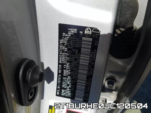 2T1BURHE0JC120504 фото 2