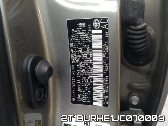 2T1BURHE1JC070003 фото 2
