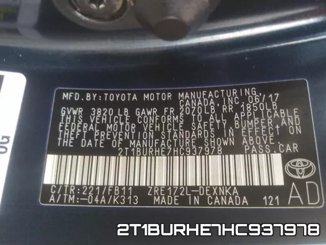 2T1BURHE7HC937978 фото 2