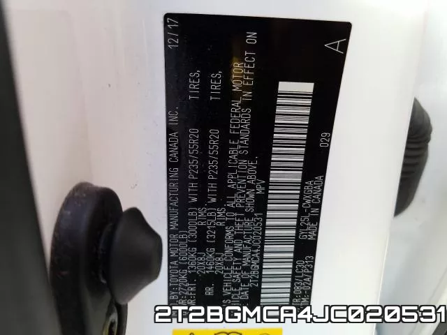 2T2BGMCA4JC020531 фото 2