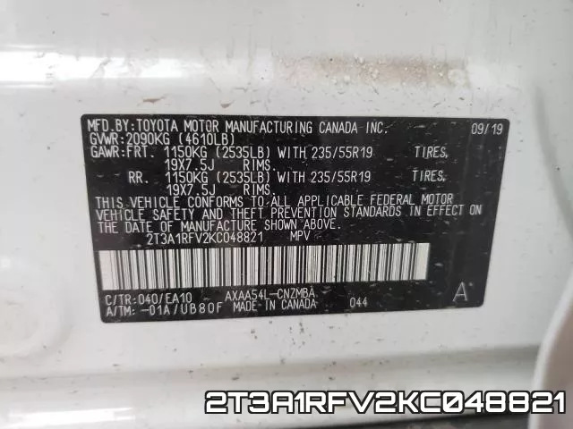 2T3A1RFV2KC048821 фото 2