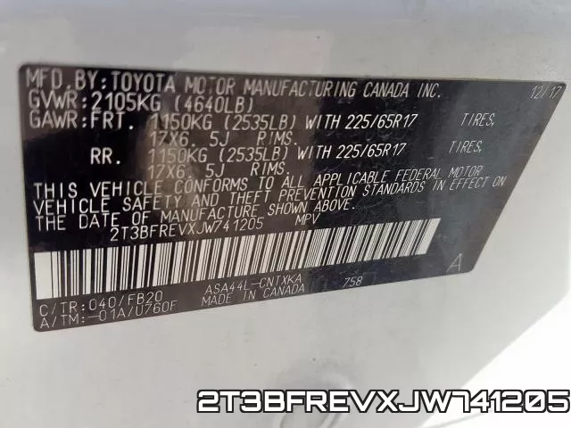 2T3BFREVXJW741205 фото 2