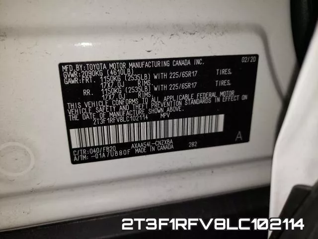 2T3F1RFV8LC102114 фото 2