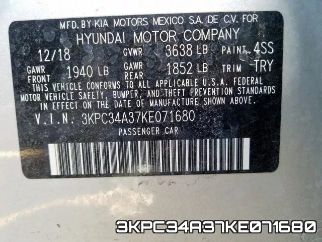 3KPC34A37KE071680 фото 2