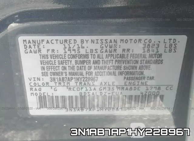 3N1AB7AP1HY228967 фото 10