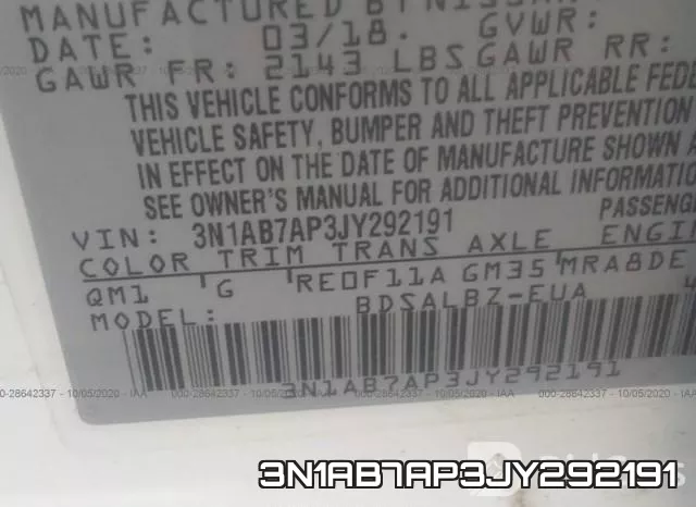3N1AB7AP3JY292191 фото 9